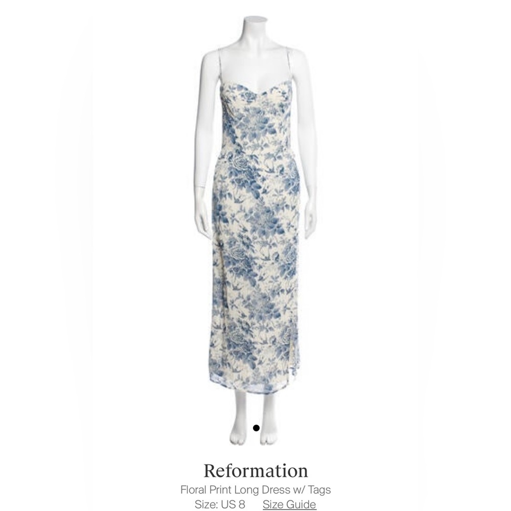 Reformation floral, long dress. New with tags